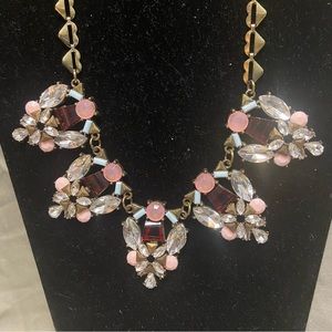 Fancy gold tone necklace hearts and Victorian settings